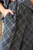Arbi Needlecord Tartan Barrel Pant Black